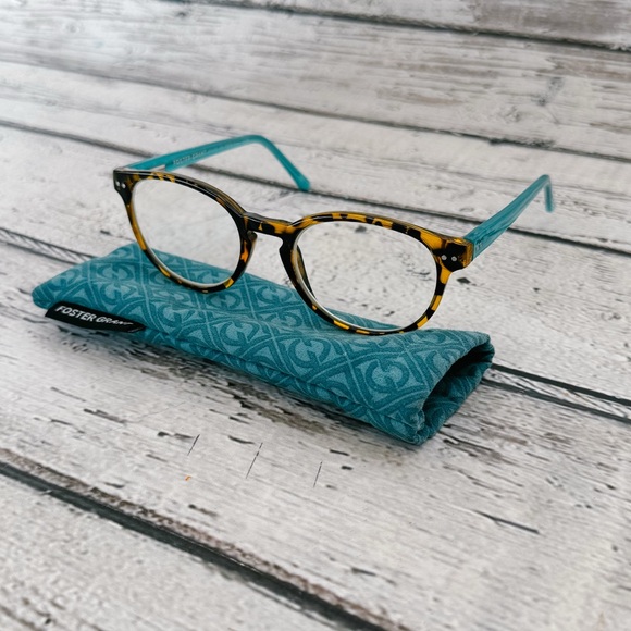 Foster Grant BRYN Women’s Reading Glasses - Tortoise & Teal, +2.50 - Picture 5 of 14